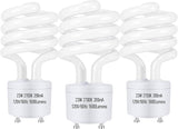 GU24 23W CFL Light Bulbs T3 Spiral 2700K Soft White 1600 Lumens 100W Equivalent 3 Pack