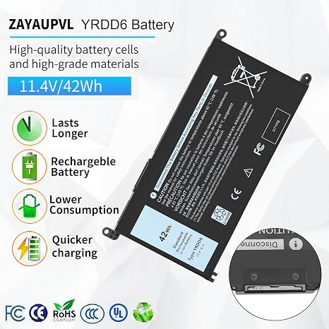 Dell YRDD6 42Wh Replacement Laptop Battery Inspiron 15 3582 3583 3584