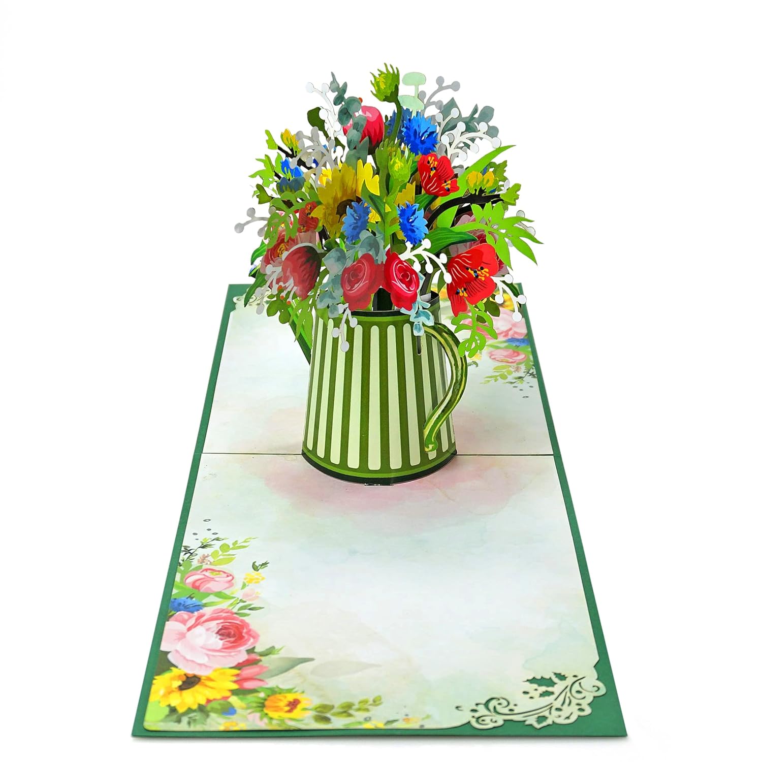 Cutpopup Mothers Day Card, Flower Card, Birthday 3D Greeting Card For Women, Grandma, Mom, Wife (Watering Can Flowers)