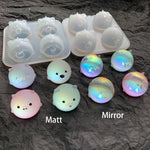 2Pcs Silicone Resin Molds For Jewelry Keychain Pendent Necklace, Cute Animal Orbs Piglet Chicken Bear Shape Ornaments Casting Molds For Uv Resin Crafts, Diy Jewelry Making (Mirror & Matt)