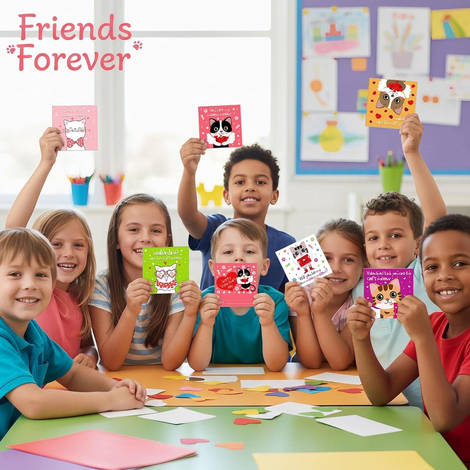 30Pcs Valentine'S Day Cards For Kids Classroom - Cat Valentine Exchange Cards Valentine'S Day Gifts Card With Envelope For Kids Boys Girls Toddlers Classroom School Party Favors Gift Exchange