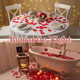 2000Pcs Fake White Roses Petals, White And Red Artificial Rose Petals, Fake Flower Petals For Decoration Romantic Night,Wedding,Flower Girl, Proposal Anniversary Decorations