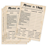 60Th Birthday Party Games, Movies In 1966 Games, Birthday Party Supplies For Adults, Fun 1966S Party Game?Pack Of 30 Cards