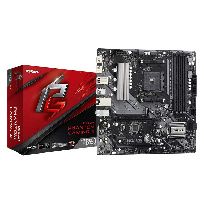 ASRock AM4 AMD B550 SATA 6Gb/s Micro ATX AMD Motherboard Model B550M Phantom G