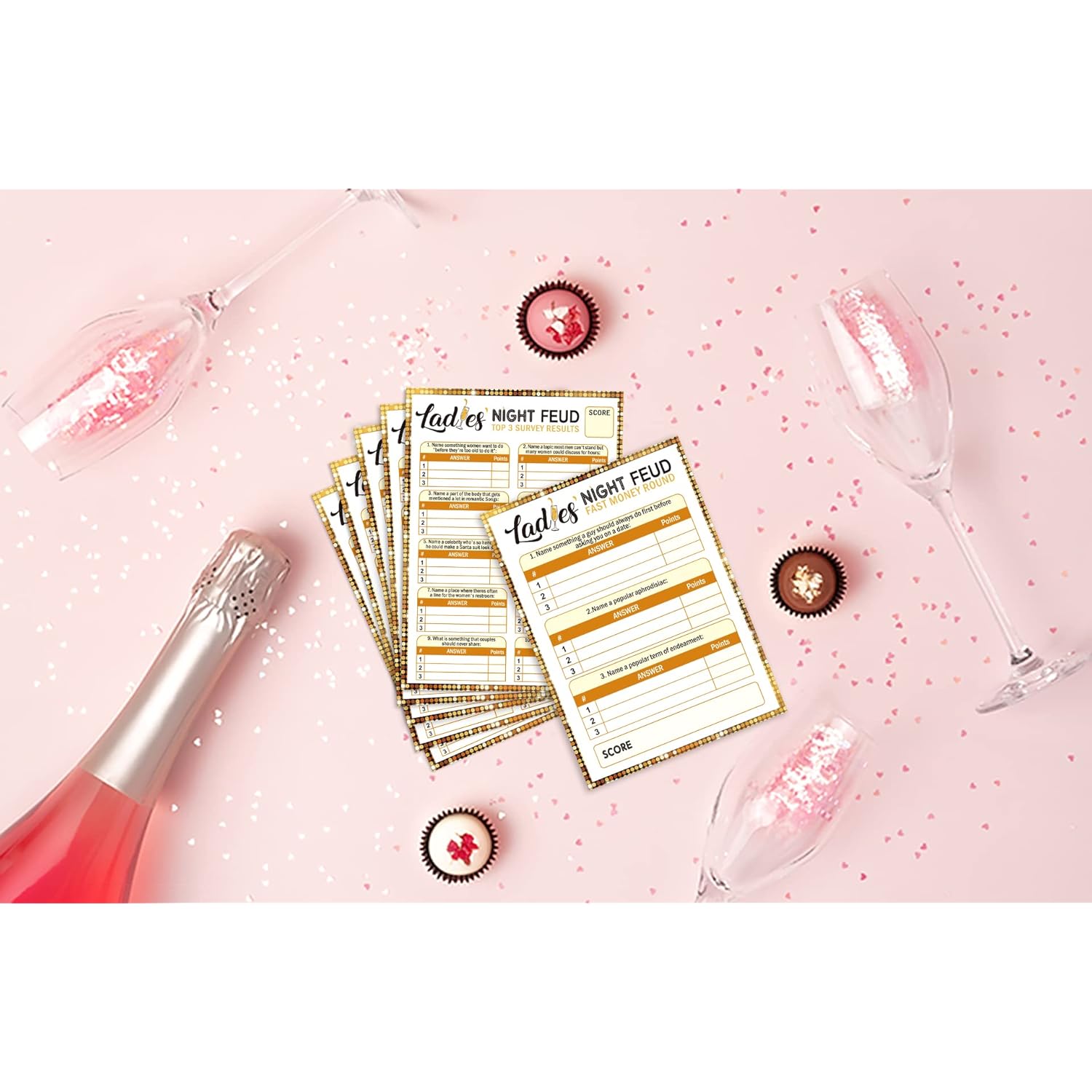 Ladies' Night Party Feud Game - Great For Bachelorette Parties Or Adult Trivia Nights - 30 Cards & 3 Fast Money Rounds