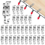 Christmas Lights Clips Metal Christmas Lights Gutter Hooks Outdoor Seasonal Gutter Clips For Shingles Roof Holiday Decoration (50 Pcs)