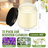 72 Pcs Mini Mason Jar Candles Favors Bulk 4 Oz Small Scented Jar Candles With Lids For Birthday Wedding Party Gift(Freesia, Gardenia, Lavender)