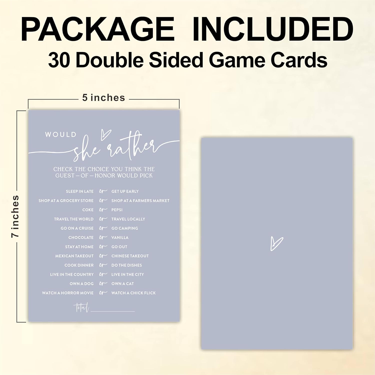 Would She Rather Game Cards For Bridal Shower(30 Pcs), Minimalism Cement Gray Wedding Party Game Cards, Mr & Mrs, Engagement Party, Bridal Shower Party Games & Activities - D02
