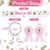 Highland Cow Baby Shower Decorations Mom To Be Sash And Dad To Be Pin Flower Crown For Cow Baby Shower Gender Reveals Party Favors Pregnancy Props Gift