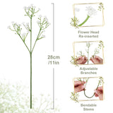 42 Pcs Babys Breath Artificial Flowers Bulk, 11Inch Gypsophila Real Touch Flowers White Faux Floral Arrangements Wedding Bouquet Party Decor