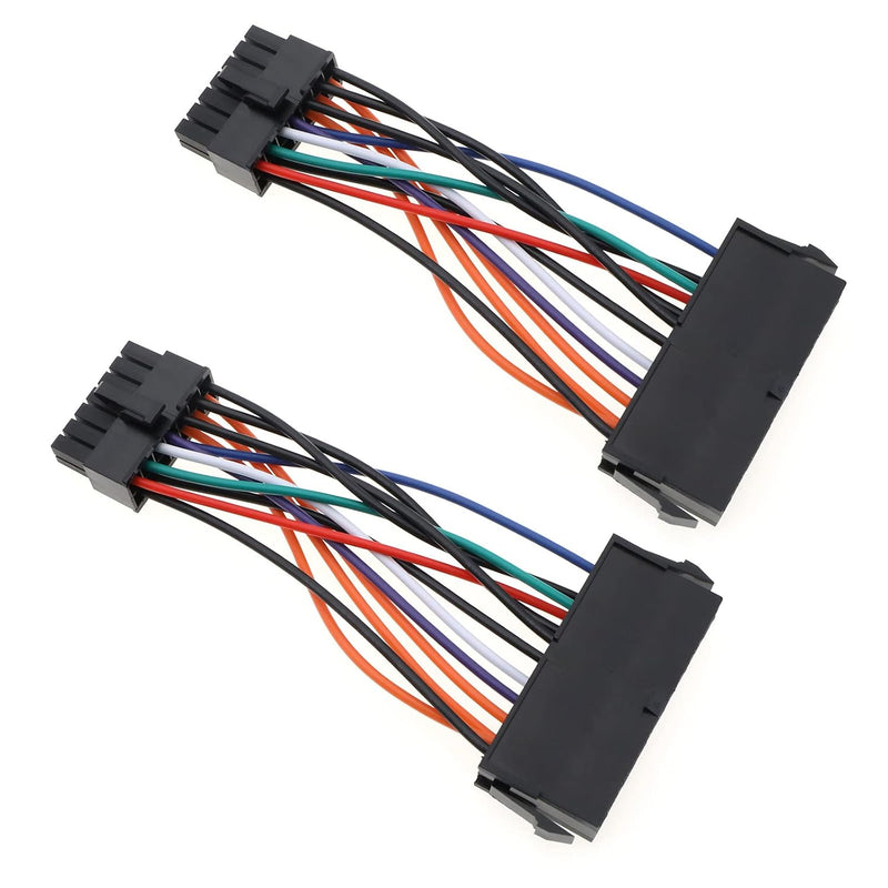 2Pcs 24 Pin To 14 Pin Power Supply Cable Replacement Compatible With Lenovo M9