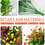 12 Bundles Artificial Flowers Outdoor Fake Plant Uv Resistant Faux Plastic Greenery Shrubs Plants For Garden Porch Hanging Planter Window Patio Farmhouse Decoration Real Looking (Orangered)