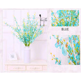 10 Pcs Dancing Lady Orchids Butterfly Artificial Flowers, 38 Inches Silk Artificial Flower Fake Flowers For Wedding And Home Decoration (Teal Blue)