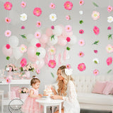 8 Pcs Artificial Flowers Hanging Decorations,Pink Hanging Flowers Garland With Hooks Spring Party Decorations For Wedding Party Background Birthday Baby Shower Home Birthday Decorations