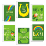 St. Patrick'S Day Card Pack / 5" X 7" Illustrated Shamrock St. Patty'S Cards With White Envelopes / 12 Full Color Lucky Leprechaun Greeting Cards/Made In The Usa