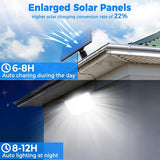 2 Pack 318 LED Solar Motion Security Lights Waterproof Flood Lights with 16.4FT Cable