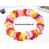 Hawaiian Hula Leis Dance Wreath Garland Artificial Flowers Fabric Neck Loop For Luau Party Costumes (Four Colors)