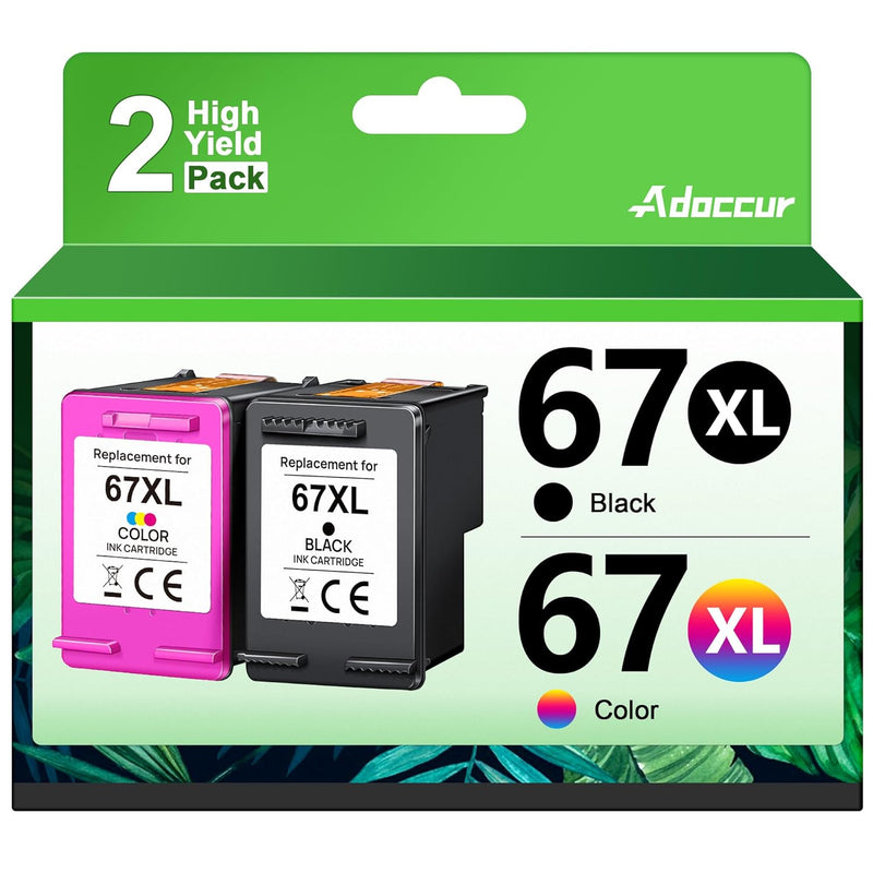 67XL Ink, Black/Color Combo 2-Pack for DeskJet 2755e/Envy 6455e Printers