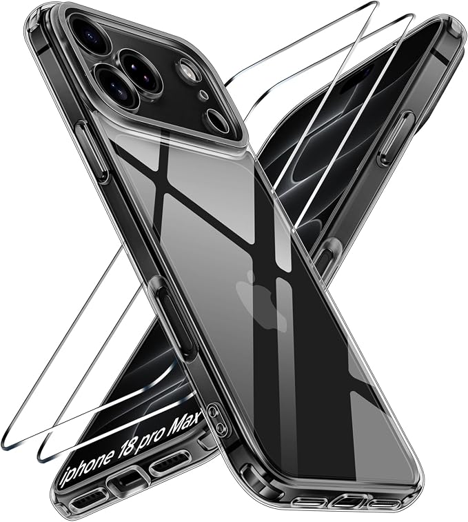 3 in 1 Case for iPhone 18 Pro Max 6.9 Inch Clear Black Transparent Protective Cover