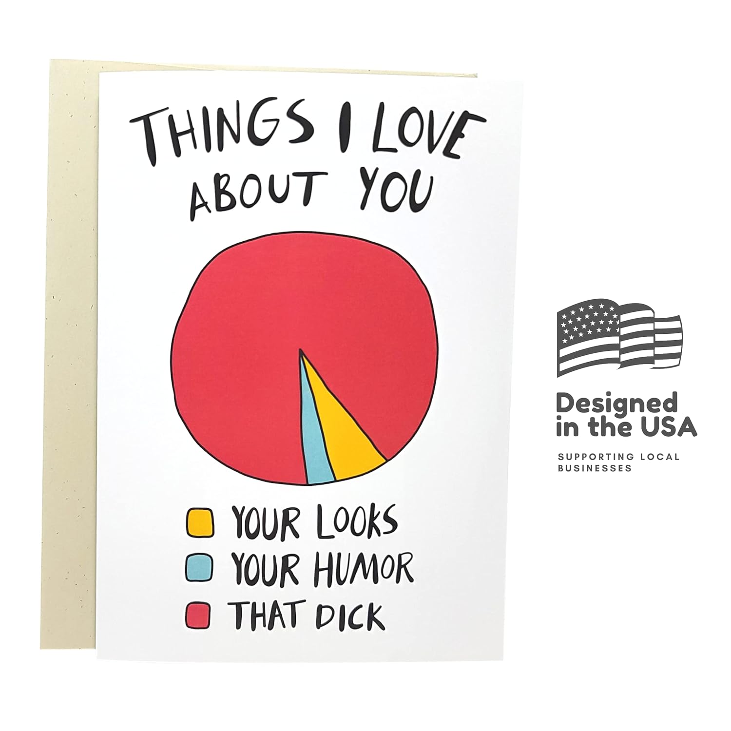 Funny Valentine'S Day For Him | Dirty Birthday Card For Boyfriend | Naughty Anniversary Card For Husband | Things I Love About You Pie Chart Card