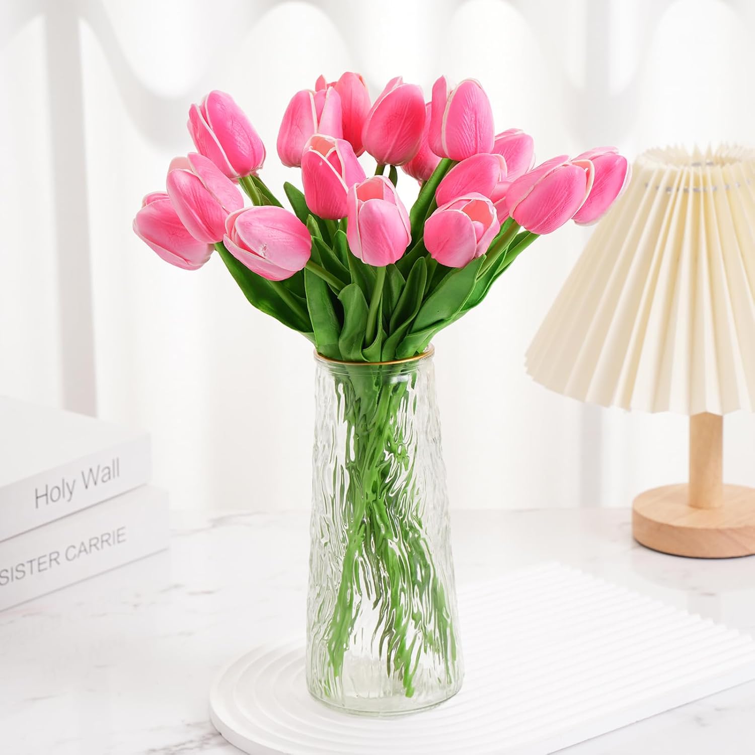 Artificial Tulips Flowers, 10 Pcs Real Touch Latex Fake Tulips Flowers For Christmas Centerpiece Mother'S Day Women'S Day Gifts Flowers In Home Kitchen Wedding Decorations, Softpink