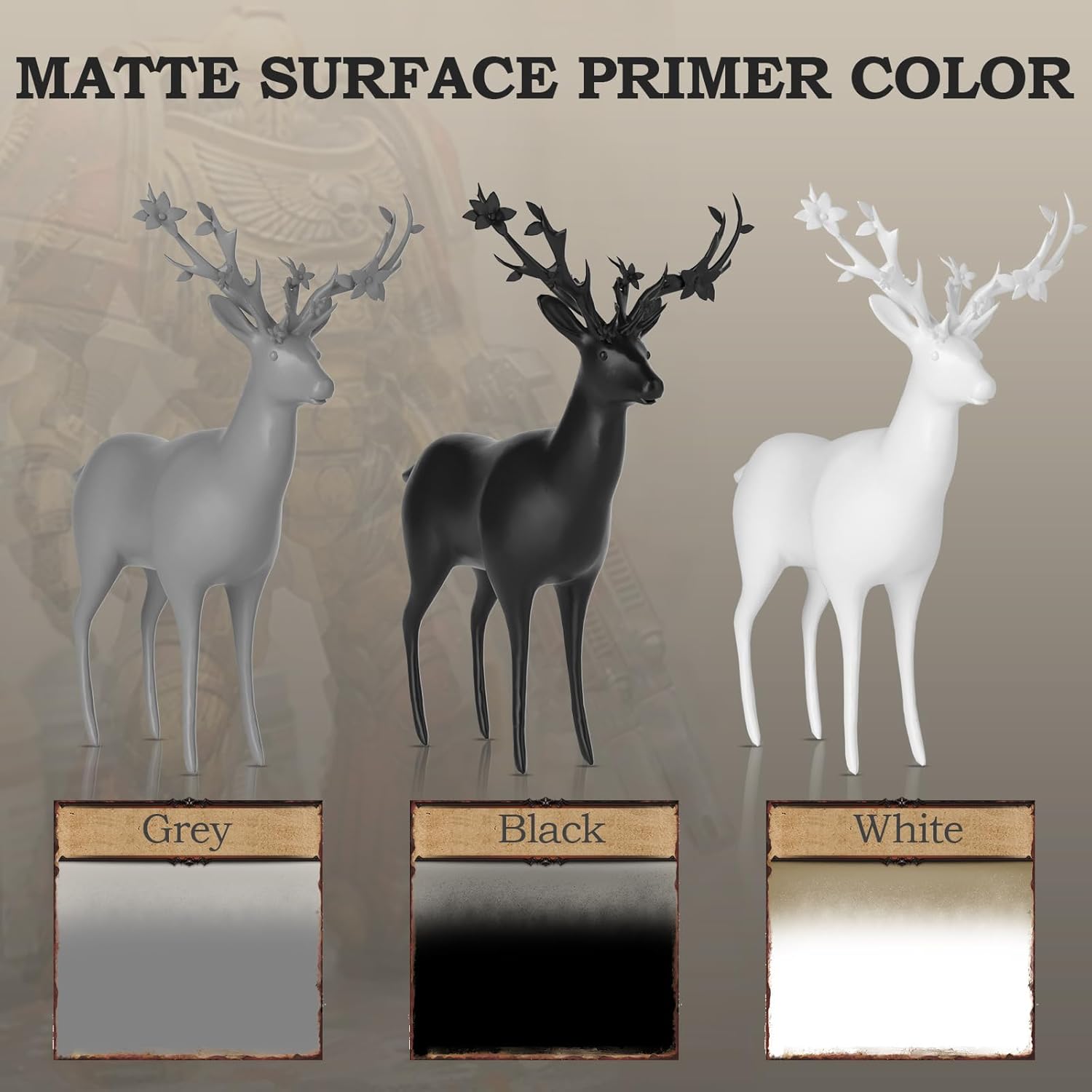 Black, Gray, White Surface Primer Airbrush Paint (8.4Oz, 250 Ml), Matte Finish, Ready To Spray Air Brush Acrylic Primer For Beginners & Artists Priming Plastic Models, Miniature Figures, Craft