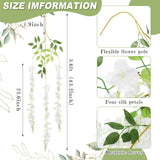 108 Pack 43.2 In/ 3.6 Ft Artificial Fake Wisteria Hanging Flowers Wisteria Faux Flowers Garland Silk Vine Rattan Long Hanging Flowers String For Home Outdoor Wedding Party(Milky)