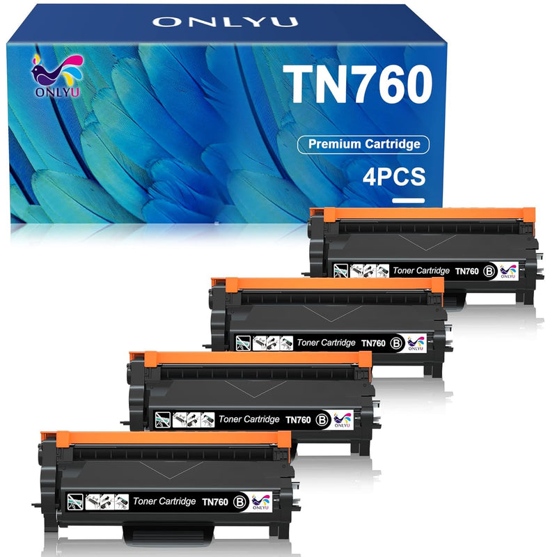 TN760/TN730 Toner, High Yield 4-Pack Black for MFC-L2710DW/HL-L2350DW