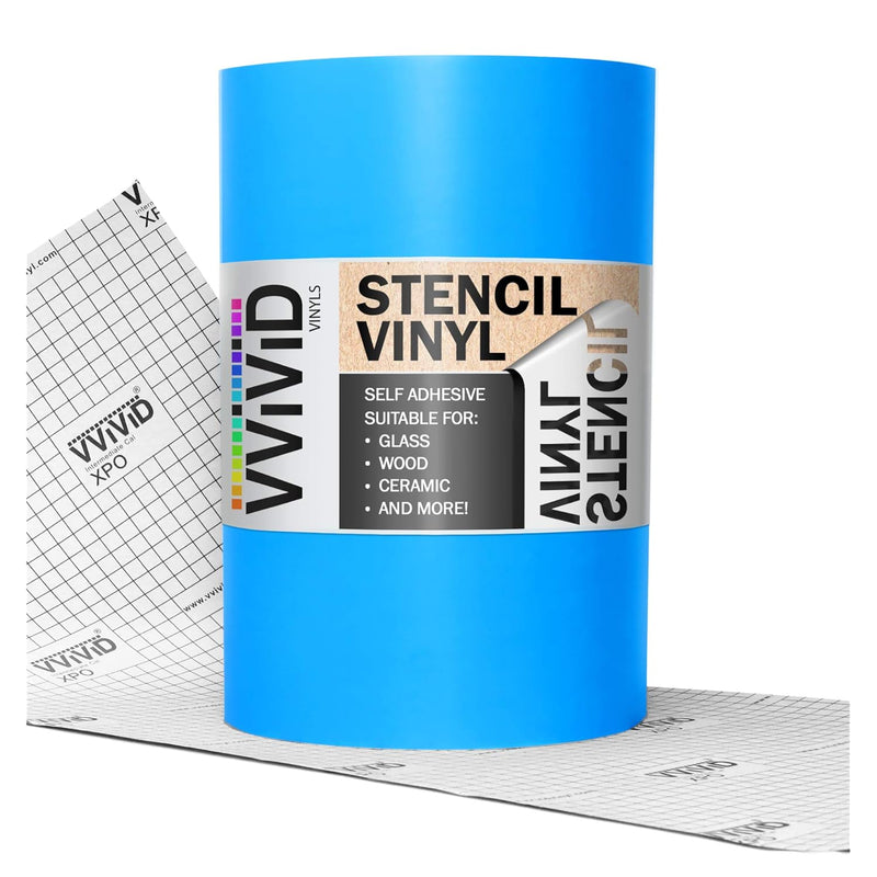 Blue Stencil Vinyl Masking Film With Anti-Bleed Technology (25Ft X 12I