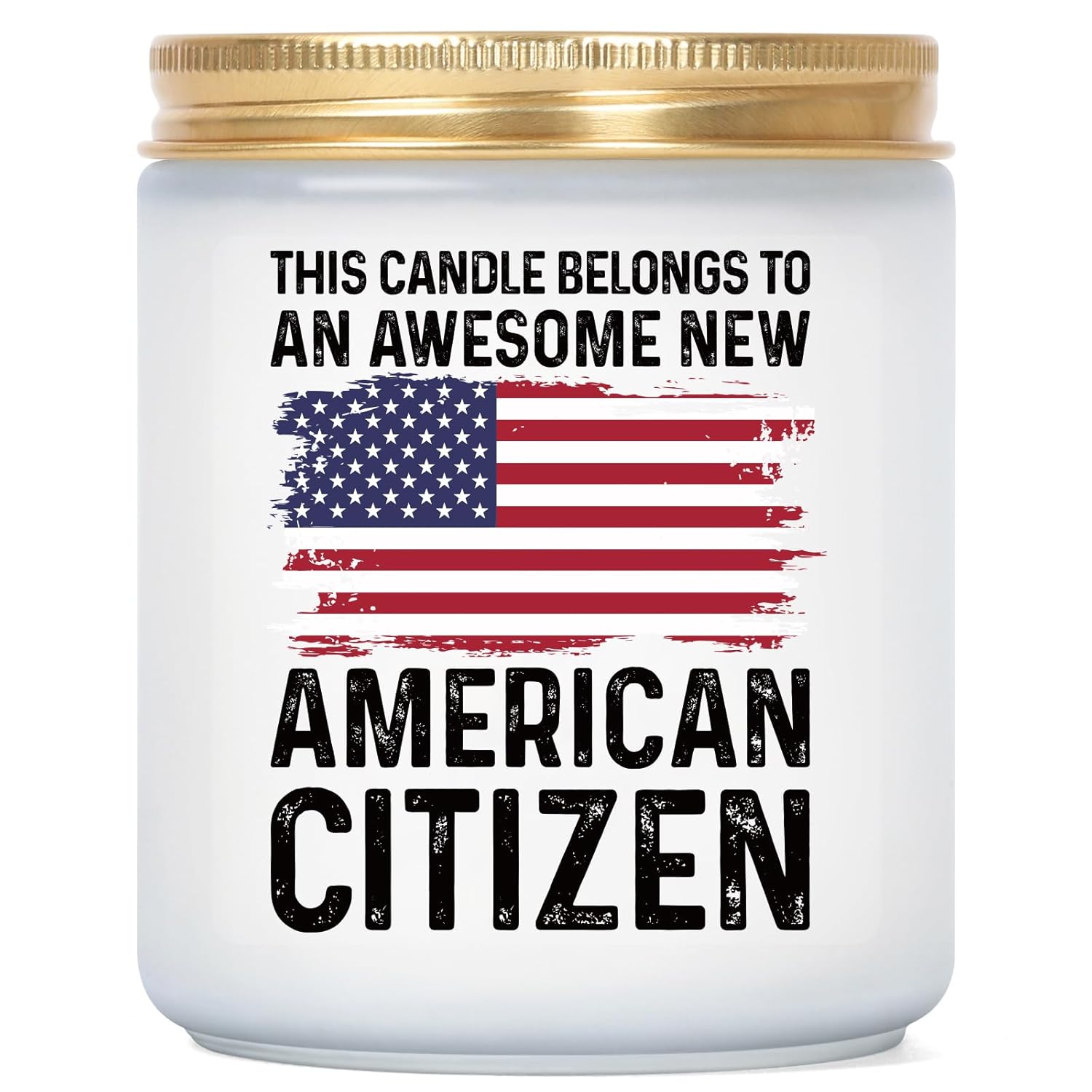Us Citizenship Gifts - 2025 American Citizenship Gift Party Decoration - New Us Citizen Gifts 9Oz Scented Candle, Gold