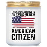 Us Citizenship Gifts - 2025 American Citizenship Gift Party Decoration - New Us Citizen Gifts 9Oz Scented Candle, Gold