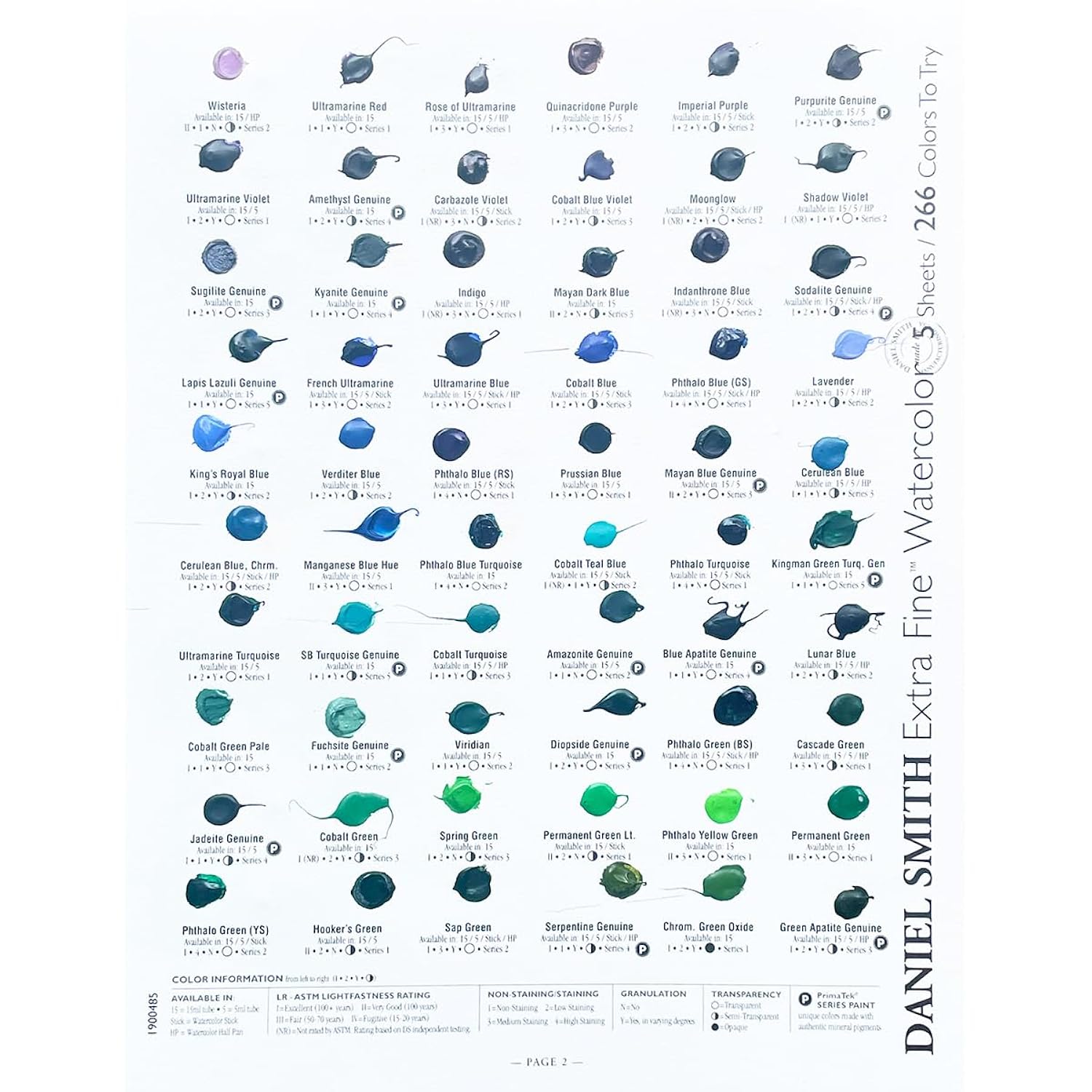DANIEL SMITH Extra Fine Watercolor - 266 Watercolor and 22 Gouache Dot Card