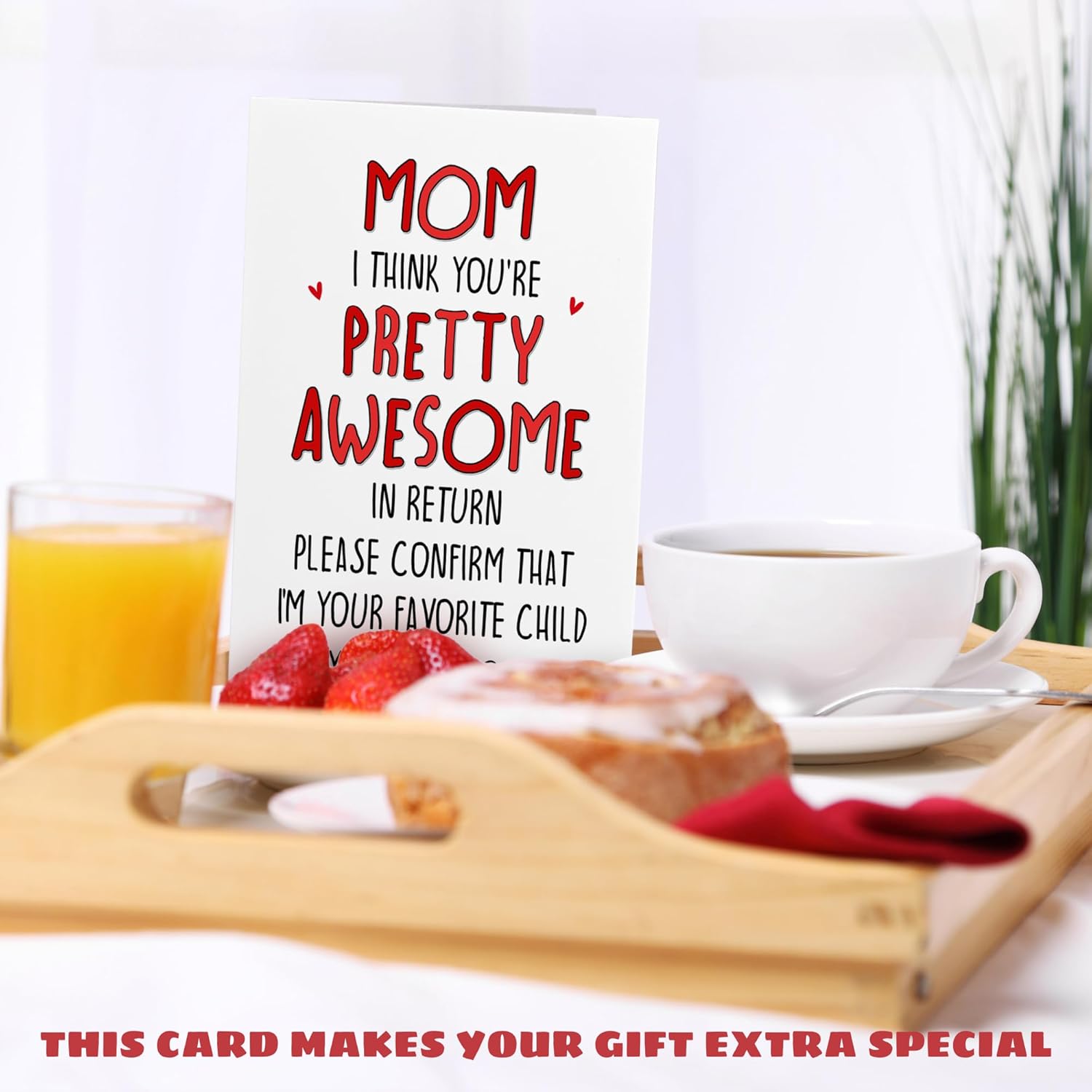Mothers Day Cards For Mom From Daughter, Son, Kids - Sweet Mothers Day Card For Bonus Step Mom, Mother - Funny Cute 1St First Mother'S Days Cards - Single 5.3''X 8'' Folded Greeting Card