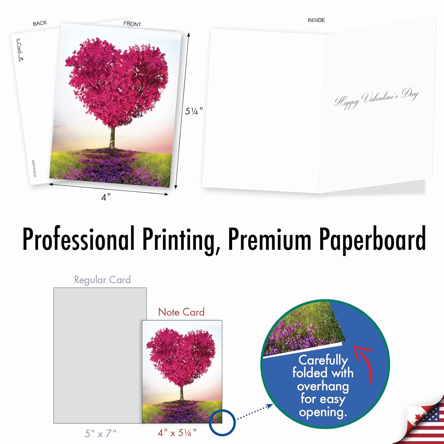 - 20 Assorted Valentine'S Day Cards Bulk (4 X 5.12 Inch) - Boxed Greetings (10 Designs, 2 Each) - Heart Trees Am8994Vdg-B2X10