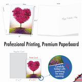 - 20 Assorted Valentine'S Day Cards Bulk (4 X 5.12 Inch) - Boxed Greetings (10 Designs, 2 Each) - Heart Trees Am8994Vdg-B2X10