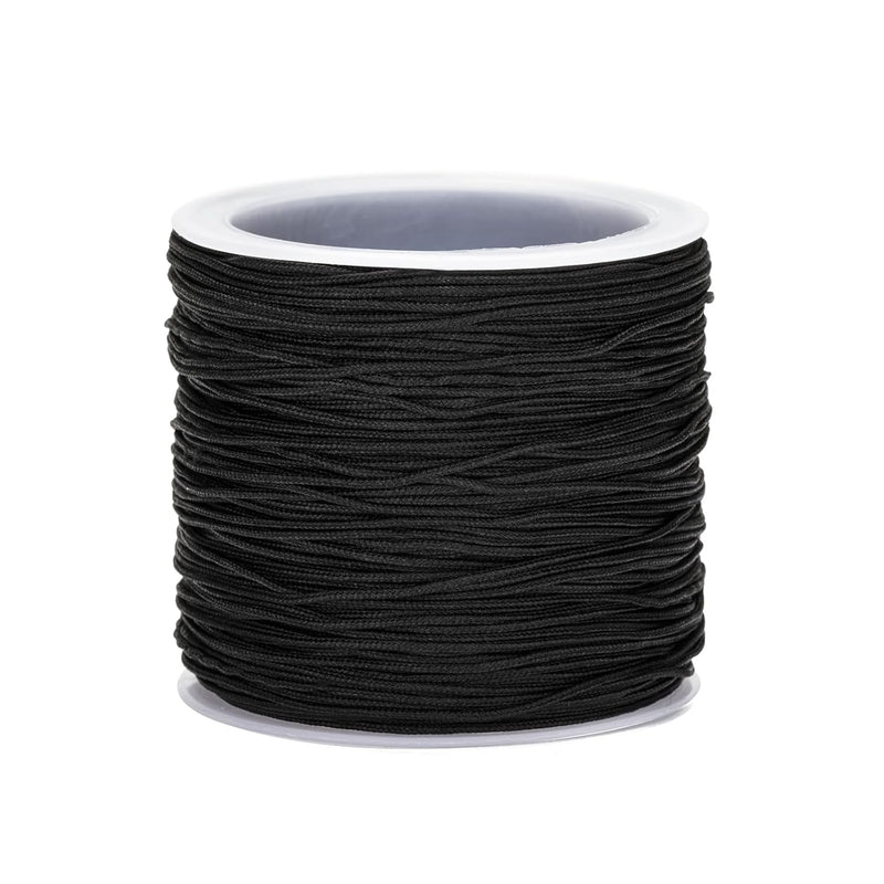 110 Yards Black Nylon Cord, 0.8Mm Black Braided Lift Shade Cord, Braided Nylon