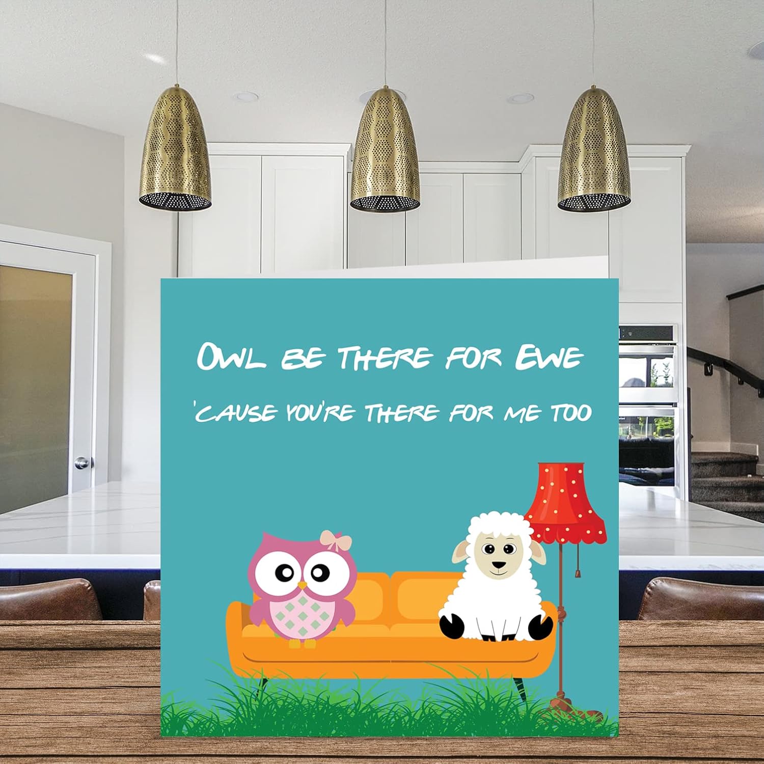 Funny Valentines Card For Women Men - Owl Be There For Ewe - Joke Happy Birthday Card For Son Daughter Friend Husband Wife Boyfriend Girlfriend, 5.7 X 5.7 Inch Humor Anniversary Greeting Cards