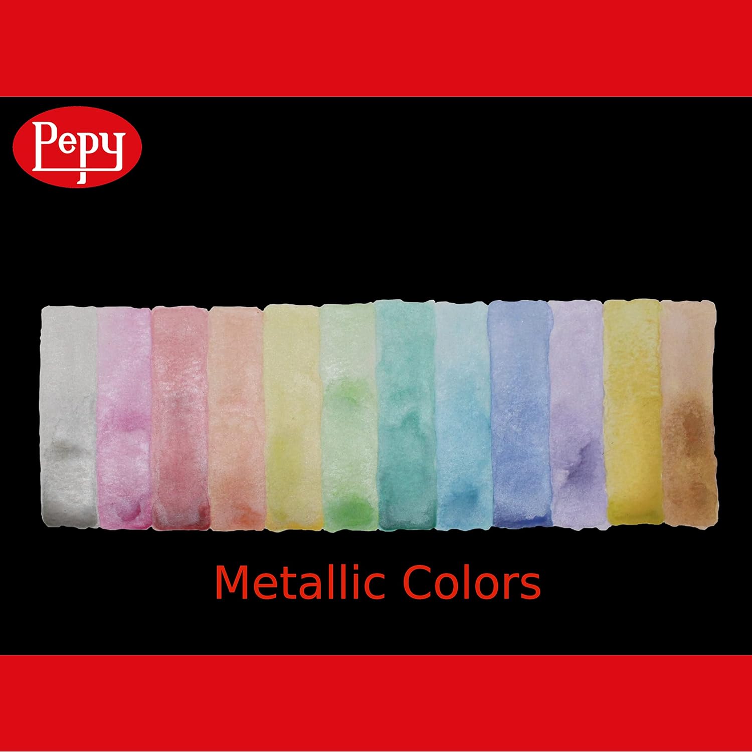 Watercolor Paint; Set Of 12 Colors; Includes Brush & Closable Mixing Tray, Metallic Pearlescent Multicolor