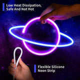 3 Pcs Space Themed LED Neon Signs USB Battery Powered Wall Decor for Kids Gaming Room
