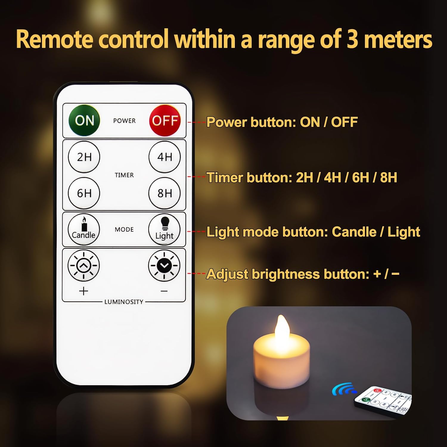 Rechargeable Tea Lights,Flameless Led Candles With Remote Timer,Battery Operated Tea Lights Flickering Votive Candle,For Home Restaurant,Holiday Party (12 Pack)