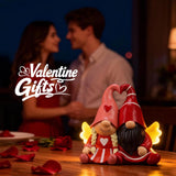Valentines Gnomes Decor, Sloar Figurine Valentines Day Gifts For Her, Cute Valentine Gnome Figurines Decorations For Home Table Top