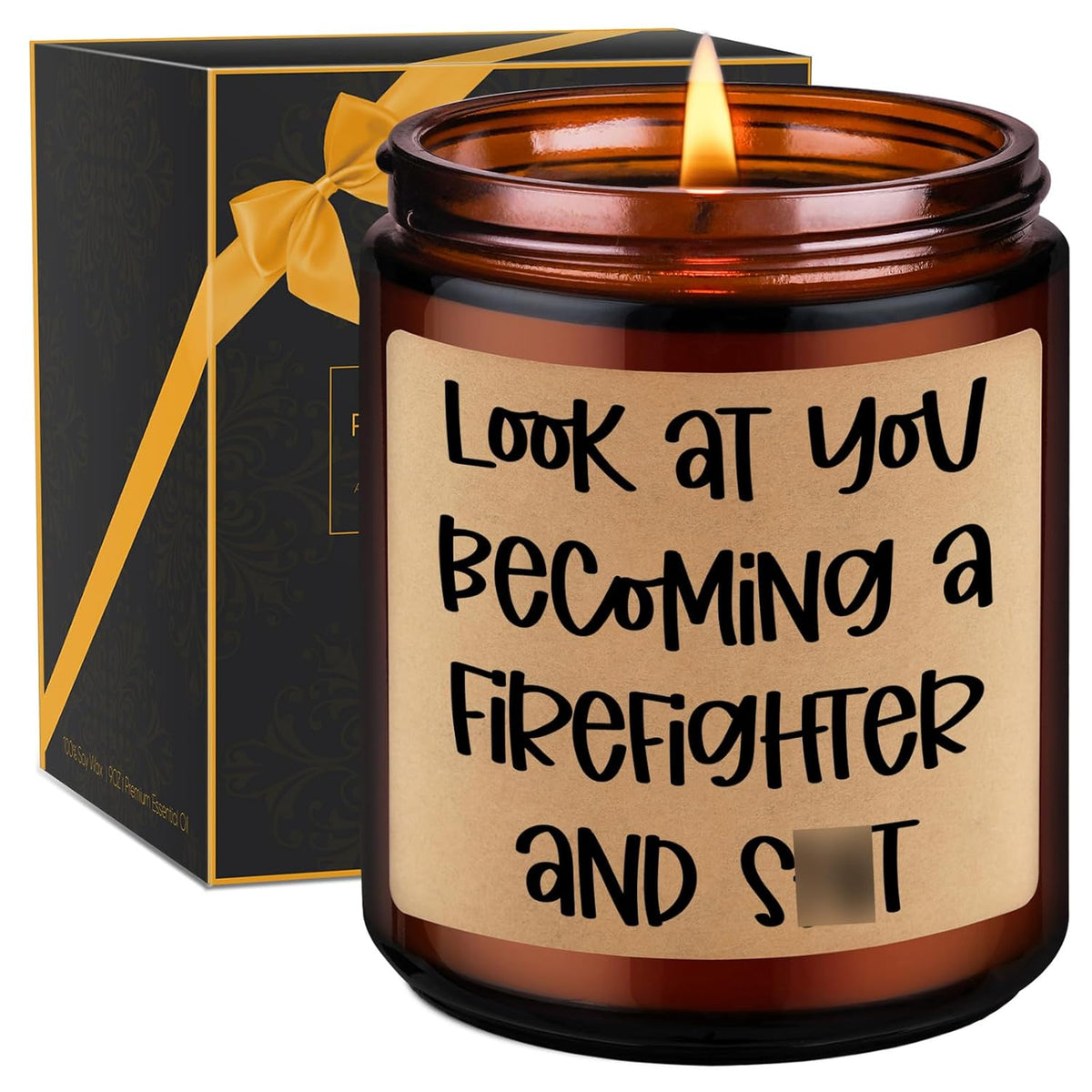 Candle, Firefighter Gifts For Men, Women - Fire Fighter Accessory, Fireman Gifts For Men - Funny Firefighter Academy Graduation, Valentines Day Ideas For Firefighters, Firemen, Fire Department