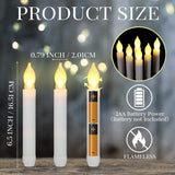 60 Pcs Flameless Led Taper Candle Battery Operated Candle Flickering Led Candle With Warm Light For Church Christmas, Battery Not Included(Null)
