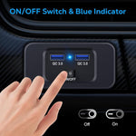 Rv Usb Outlet, 36W Dual Qc3.0 Usb A Port Charger Socket Panel With Indicator & On/Off Switch For 12V/24V Car Boat, 2Pcs