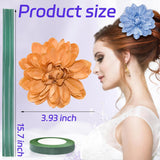 12Pcs Faux Dahlia Heads 3.9 Inch Silk Artificial Dahlia Flower Heads With Long Stems And Floral Tape For Wedding Bridal Shower Party Table Centerpieces (Coffee)