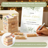 101Pcs Wedding Shower Games Blocks To Decorate Kit, Bridal Shower Game Ideas Activities For Stacking, Building & Drawing, Suitable For Bride & Groom Party Game, Anniversary, Decorations, Favors