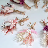 9 Pack Mini Dried Flower Bouquets, Natural Pampas Grass, Fall Wild Flowers, Chic Flowers For Crafts, Boho Home Wedding Bridesmaid Corsage Bridesmaid Gift Table Vase Decorations(Pink)