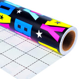 Birthday Wrapping Paper Roll, Gift Wrapping Paper With Grid Cut Lines, Colorful Happy Birthday Pattern For Boys Girls, 17 Inch X 32.8 Feet Per Roll For Party, Baby Shower