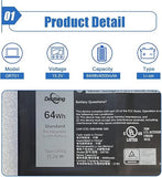 64Wh GRT01 Laptop Battery Replacement for Dell Latitude Precision Alienware m17 R5