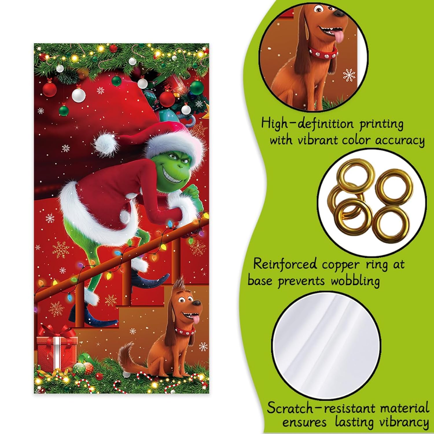 Christmas Banner Red And Green Xmas Hanging Sign Winter Seasonal Holiday Decor Merry Christmas Decorations For Home Party